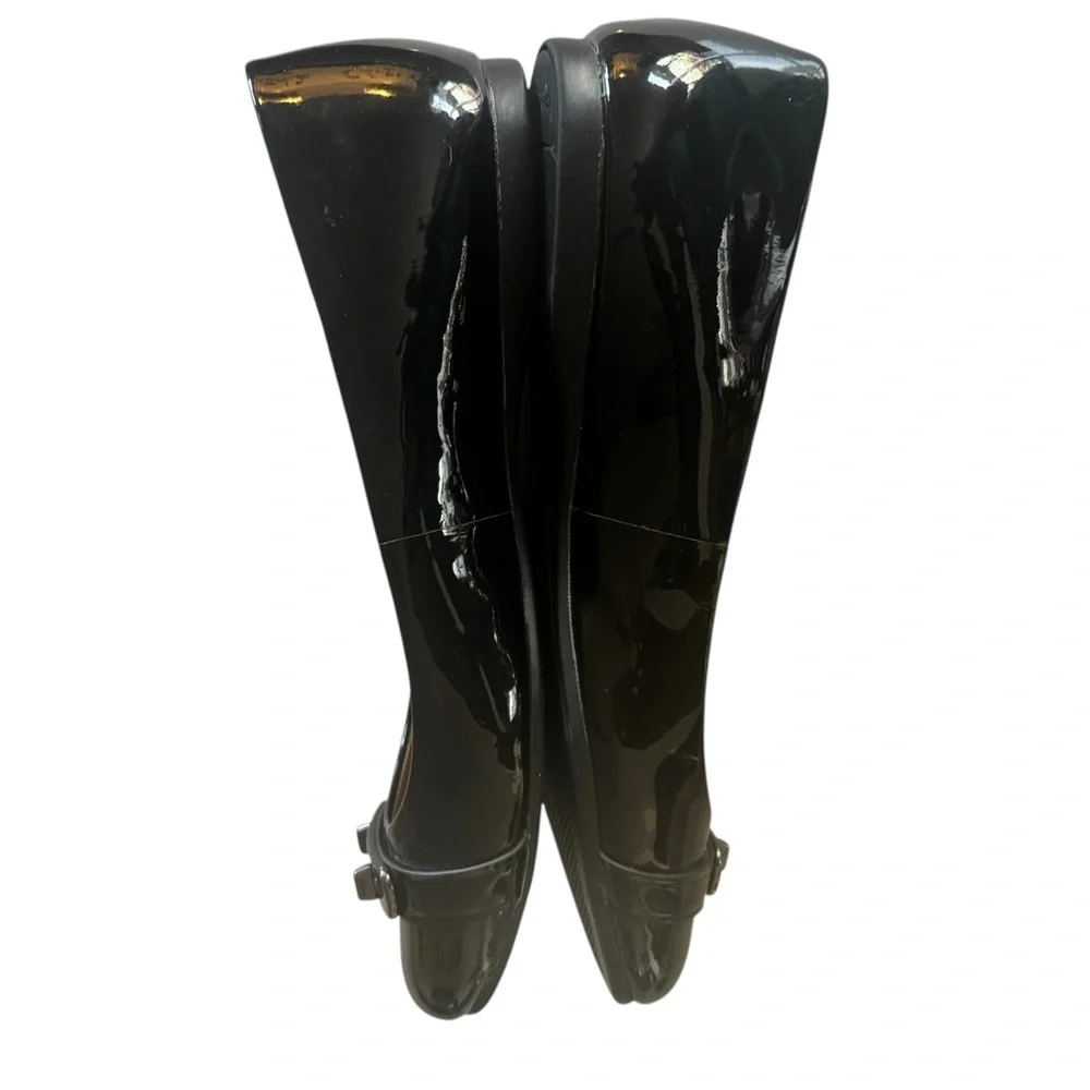 COACH Oswald Black Patent Leather Ballerina Flats with Metal Buckle Accent. - Picture 12 of 12